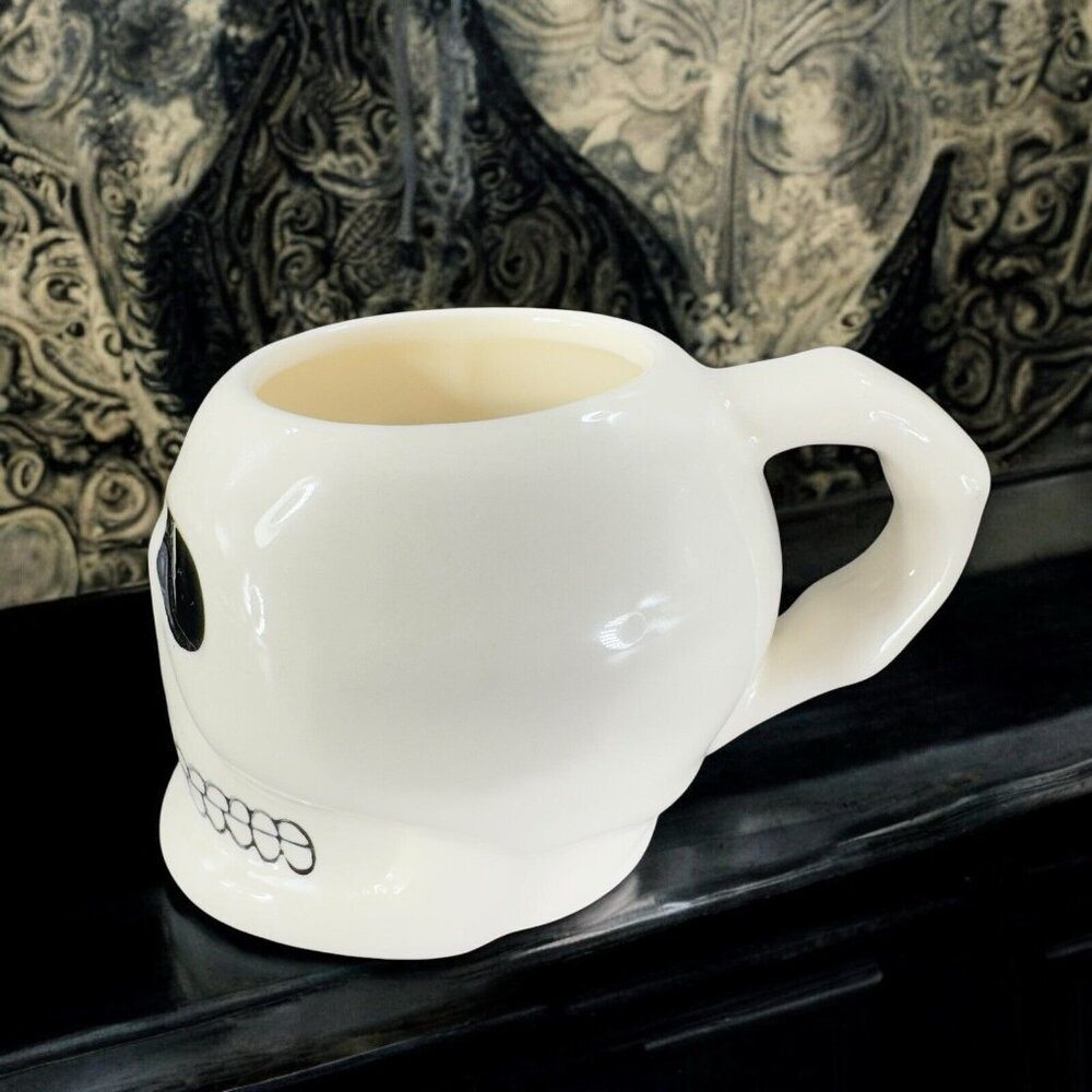 Crofton Stoneware Ceramic Skull Skeleton Coffee Mug Cup Halloween‎ Holiday Mug